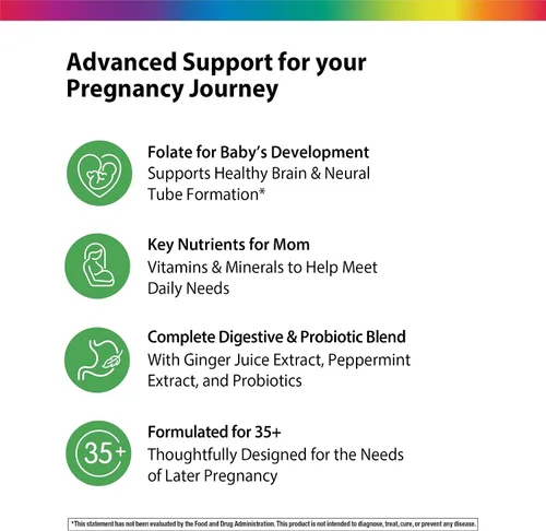 Miniatura 4 de Rainbow Light 35+ Mom & Baby + Multivitamínico 60 cápsulas Nutrición prenatal y posnatal Nutrientes alimentarios reales, superalimentos