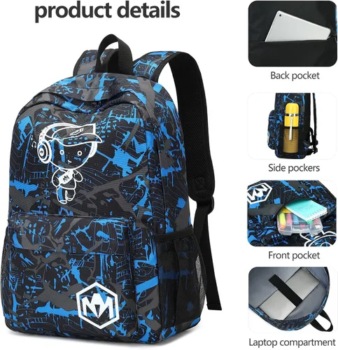 Miniatura 7 de Mochila escolar para estudiantes mochila de viaje para adolescentes