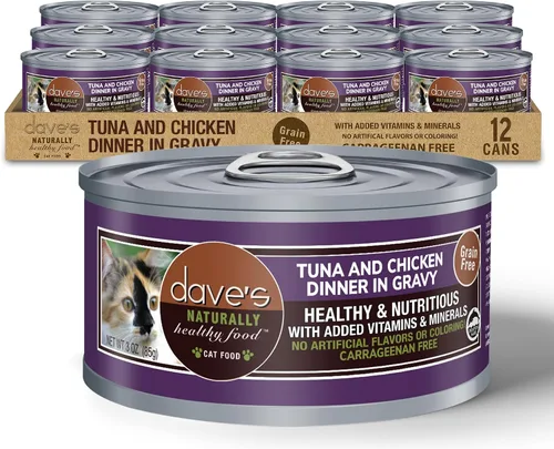 Miniatura 17 de Dave's Pet Food Grain Free Wet Cat Food (Minced Chicken in Gravy), Naturally Healthy Canned, Added Vitamins & Minerals, Wheat, Gluten & GMO-Free