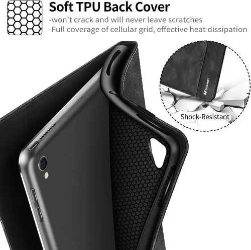 Miniatura 5 de H HOLIMET Funda para iPad de 9ª generación (2021) iPad de 8ª/7ª generación 2020/2019 con soporte para lápices, soporte multiángulo, piel sintética