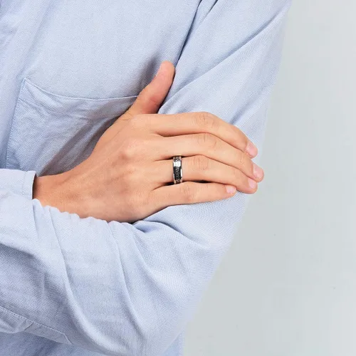 Miniatura 4 de Anillo King Will clásico, de carburo de tungsteno, 2.36 y 3.15 pulgadas, alianza de boda con incrustaciones, nudo celta, anillo de compromiso cómodo
