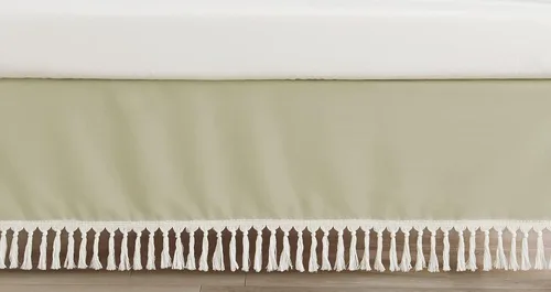 Miniatura 9 de Sweet Jojo Designs Falda de cuna de bebé neutra de género verde oscuro Boho Boy Girl Género Cama Polvo Volantes Falda de cama recta Guardería Hunter