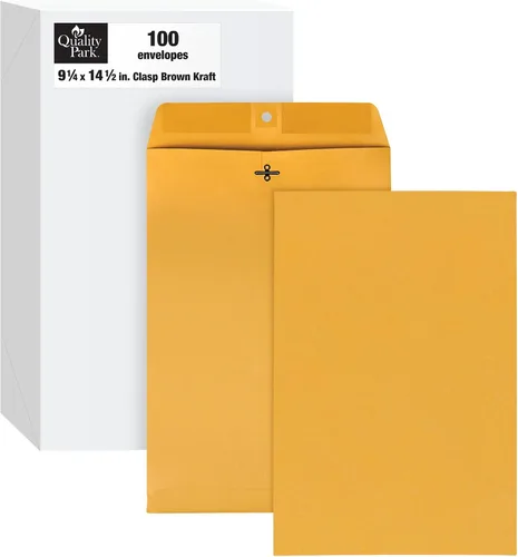 Miniatura 12 de Quality Park 6 x 9 Sobres con cierre, cierres con broche y engomados para almacenar o enviar por correo, papel kraft de 28 lb, 100 por caja