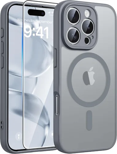 Miniatura 302 de FNTCASE - Funda para iPhone 16 Pro: magnética, mate, translúcida, de grado militar, protectora contra caídas, resistente, fina, duradera y a prueba