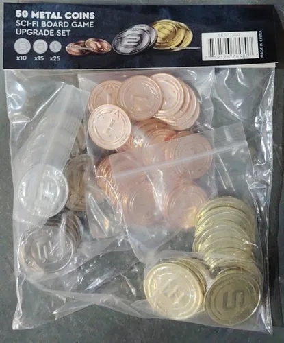 Miniatura 3 de Sleeve Kings Juego de 50 monedas de metal para juego de mesa (monedas industriales)