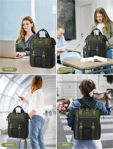 Miniatura 6 de Mochila para portátil para mujeres, mochila de trabajo, mochila de viaje, mochila para estudiantes, mochilas escolares, 15,6 pulg., Mochilas Tote