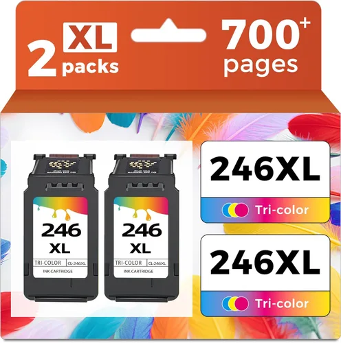 Ubinki Cartucho de tinta de color 246XL (paquete de 2) compatible con Canon 245 245XL Color 246 CL246 XL 244 244XL para MX490 MG2522 MX492 TR4520