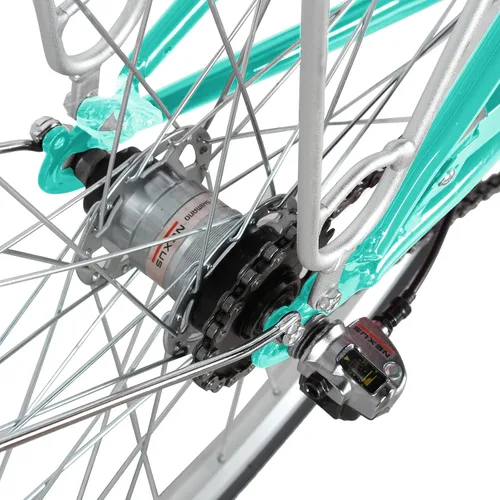 Miniatura 5 de Tracer Osaka - Bicicletas híbridas, marco de acero, Shimano Nexus Inter 3/7 velocidades, agarre marrón asiento marrón, bicicleta de carretera