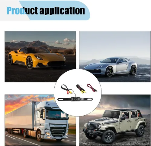 Miniatura 5 de Cámara de respaldo para matrícula de automóvil, cámara de visión trasera gran angular de 170 grados, 8 luces LED infrarrojas, cámara de visión