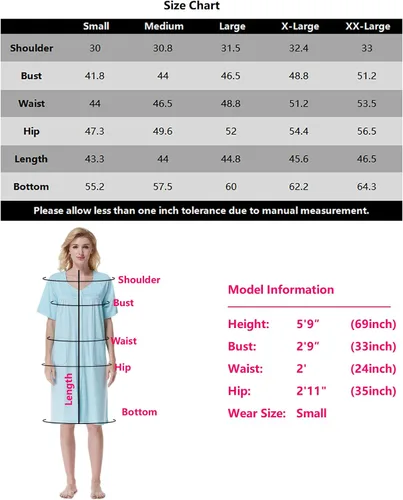 Miniatura 6 de Keyocean - Camisón de algodón para mujer, suave, cómodo, ligero, manga corta, vestido de casa, ropa de dormir, ropa de sala para verano.