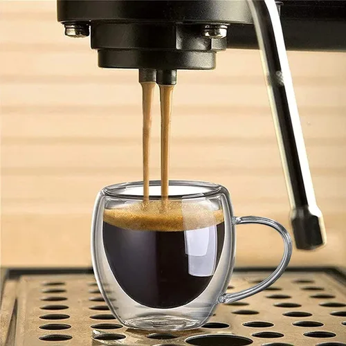 Miniatura 7 de Juego de 4 tazas de café de vidrio de doble pared de 8 onzas con asa, tazas de café de capa aislada, tazas de vidrio de borosilicato transparente