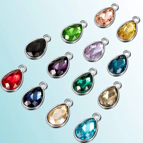 Miniatura 4 de Hicarer 52 colgantes de gota de agua, abalorios de cristal, diamantes de imitación, lágrima, joyería para mujer, fabricación de collares, joyas