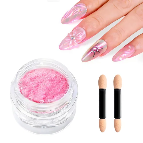 Miniatura 10 de 2 piezas de polvo de uñas cromado: polvo de uñas cromado cobre efecto espejo, espejo metálico, polvo de uñas naranja cromado para decoración