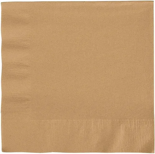 Creative Converting 663276B Toque de color - Servilletas de papel de 2 capas para almuerzo (50 unidades), dorado brillante, 16.5 cm x 16.5 cm Oro