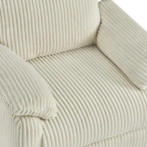 Miniatura 9 de KISLOT Mecedora reclinable giratoria para adultos, de pana giratoria de 360 grados, manual de 3 posiciones, ajustable, fácil montaje para espacios
