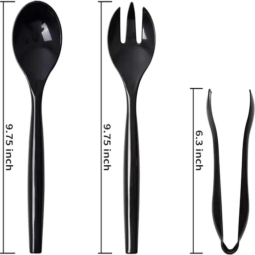 Miniatura 3 de Sartén de aluminio desechable de tamaño medio de 9 x 13 pulgadas con tapas de cúpula junto con 3 utensilios de servir, recipientes versátiles