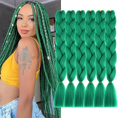 Miniatura 26 de Beige (613#) 6 paquetes de cabello trenzado de 24 pulgadas, de fibra sintética, sin picazón, extensiones de cabello para trenzar jumbo, textura