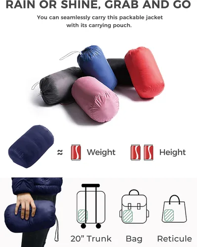 Miniatura 3 de wantdo Chaqueta de plumón plegable para hombre, chaqueta acolchada ligera con capucha para invierno