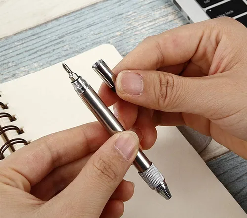 Miniatura 3 de Lápiz capacitivo, bolígrafo multiherramienta 7 en 1 [lápiz táctil para pantalla, bolígrafo, regla, nivel, destornillador Phillips y cabeza plana]