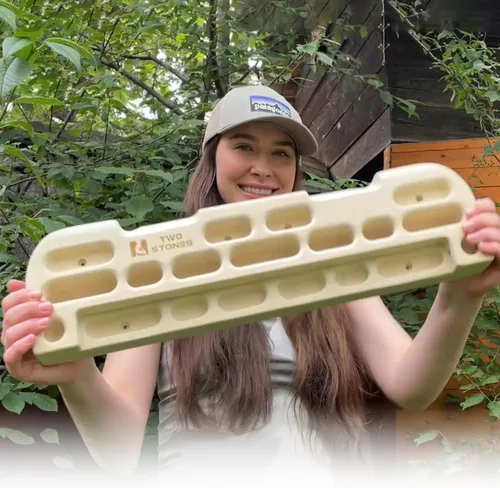 Miniatura 2 de TWO STONES Tabla colgante de madera para escalada en roca, barra de dominadas diseñada para entrenamiento para escalada, tabla de entrenamiento