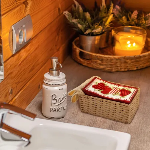 Miniatura 5 de Karenhi 200 servilletas de San Valentín, servilletas de eucalipto con corazones de San Valentín, toallas de mano desechables para baño, toallas