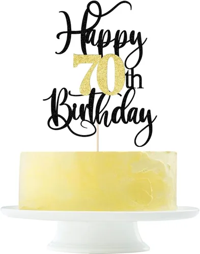 Miniatura 19 de Decoración para pastel de cumpleaños número 13 con destellos negros y dorados para tartas de 13 años, decoración para pastel de 13 años, decoración
