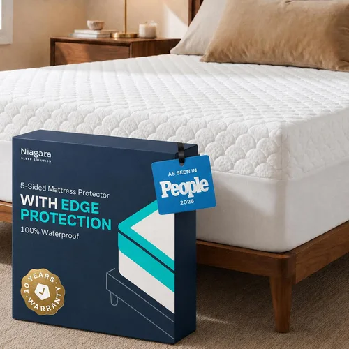 Miniatura 7 de Protector de Colchón de bambú impermeable tamaño Individual 39x75 pulgadas, no ruidoso, transpirable, peluche muy absorbente, extra profundo, se