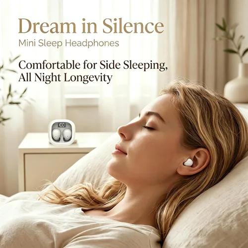 Miniatura 2 de Audífonos invisibles para dormir de lado, mini auriculares inalámbricos Bluetooth ultra pequeños, ajuste de presión cero, bloqueo de ruido