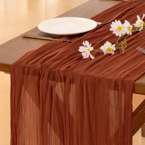 Miniatura 24 de Socomi - 10 caminos de mesa de gasa, estilo bohemio y rústico, para primavera, Pascua, bodas, fiestas, baby showers, cumpleaños y decoración, 120