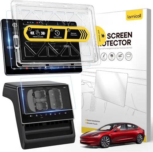 Lamicall Protector de pantalla para Tesla Model Y Juniper 2025 y Model 3 (2024-2026) de 15.4 pulgadas, antiarañazos y huellas dactilares, paquete de