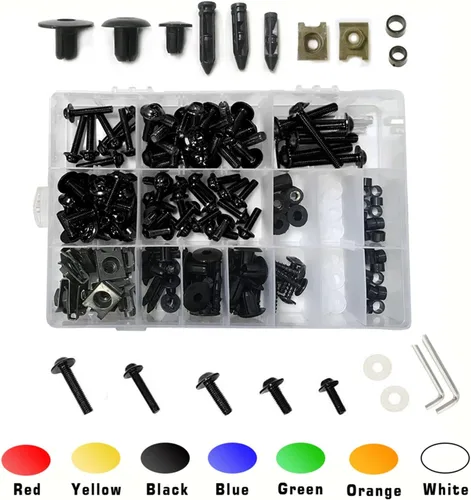 Miniatura 4 de Kits de carrocería 195 piezas de tornillos de fijación de pernos de carenado para Yamaha R1 R6 R3 FZ1 FZ6 FZ8 FZ8 FZ07 FZ09 MT03 MT07 MT09 MT10 XJ6