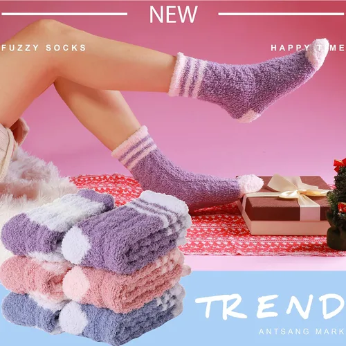 Miniatura 4 de ANTSANG Womens Fuzzy Socks Slipper Winter Fluffy Comfy Cozy Socks Cabin Warm Home Socks