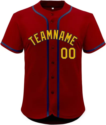 Miniatura 58 de Camiseta de béisbol de malla personalizada con botones y número de nombre cosido personalizado para hombres/mujeres/jóvenes