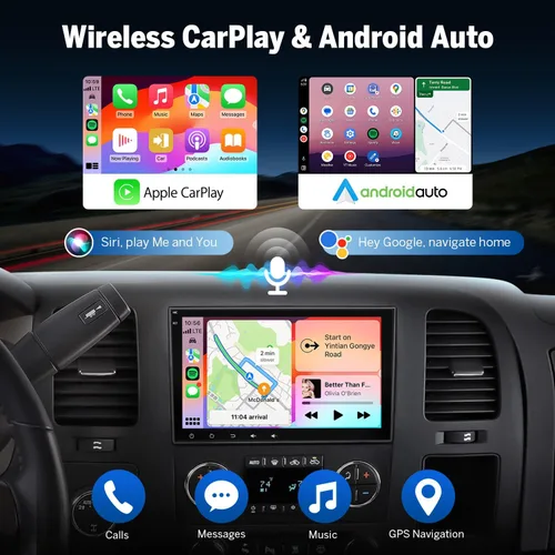 Miniatura 4 de Eonon GMX7A 4G+64G Android 14 Estéreo para automóvil compatible con GMC/Chevy/Buick Wireless CarPlay y Android Auto, radio de coche con pantalla