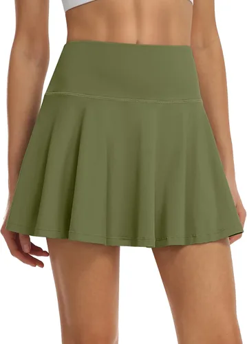 Miniatura 3 de UEU Faldas de tenis para mujer, plisadas, de cintura alta, para golf, atletismo, verano, mini falda pantalón con bolsillos cortos para correr y uso
