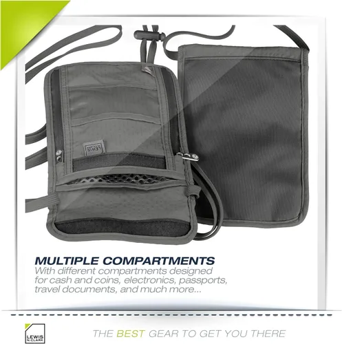 Miniatura 4 de Lewis N. Clark cartera de bloqueo RFID para Cuello), 1267BLK