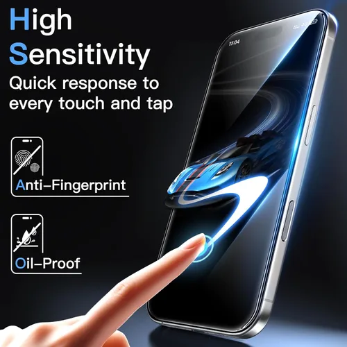 Miniatura 6 de JETech Protector de pantalla para iPhone 16 Pro de 6.3 pulgadas, película de vidrio templado con herramienta de fácil instalación, compatible