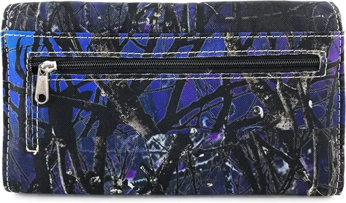 Miniatura 4 de Zelris Camouflage Shine Glow Cross Wings - Cartera cruzada de tres pliegues para mujer