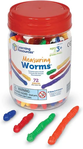 Miniatura 2 de Learning Resources Gusanos medidores: 72 piezas, juguetes de aprendizaje para niños a partir de 3 años, contadores para niños