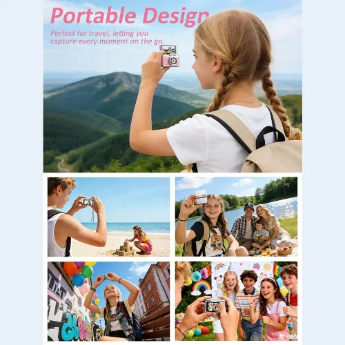 Miniatura 7 de Mini llavero cámara digital retro mini cámara de video digital pequeña cámara corporal 1080P FHD grabación con pantalla IPS de 0.96 pulgadas con 6