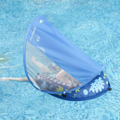 Miniatura 9 de Mambobaby Float - Flotador de natación para bebé autoinflable con toldo, flotador de piscina plegable comprimible para bebé, material suave Edición
