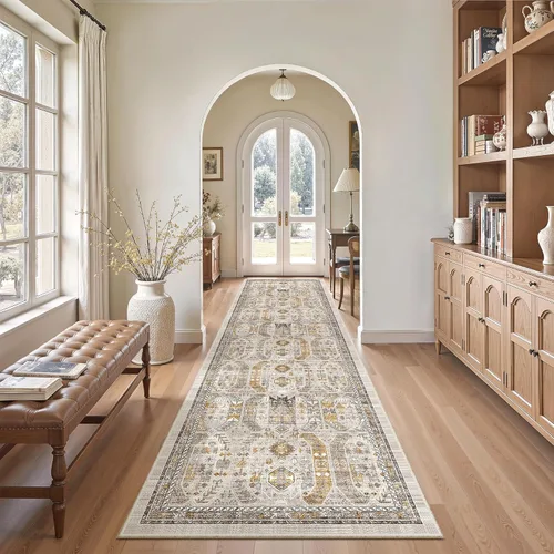 Miniatura 173 de Madane Tapete lavable de 2 x 10 pies para pasillo, cocina, recibidor, clásico, suave, antideslizante para interiores, casa de campo, baño, sala