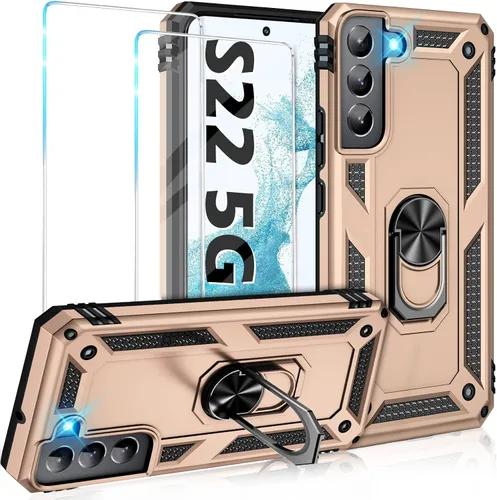 Miniatura 49 de Vaki Funda para Samsung Galaxy S22 5G con protector de pantalla integrado de grado militar, cubierta dura y resistente, funda resistente para Galaxy
