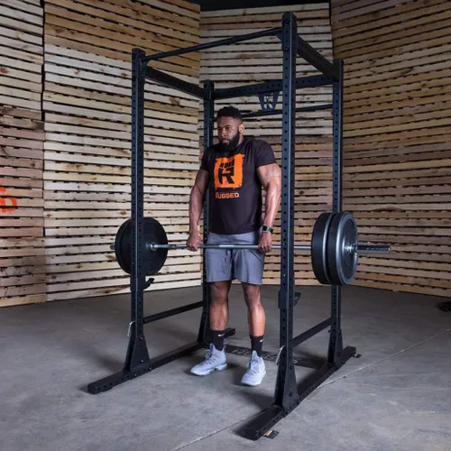 Miniatura 8 de Rugged Strength & Fitness Power Rack (Y100P3) con accesorio Lat - Juego de pesas de 300 libras incluido, ideal para entrenamiento de fuerza