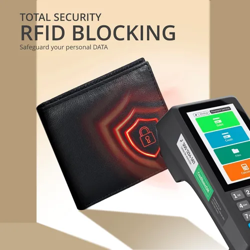 Miniatura 42 de Carteras RFID delgadas para hombres - Cartera de bolsillo frontal de piel genuina