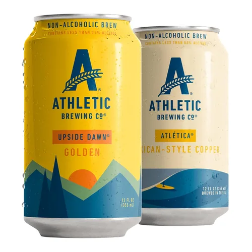 Athletic Brewing Company Cerveza artesanal sin alcohol, dorado vegano y cobre estilo mexicano, cervezas bajas en calorías, 6 Upside Dawn y 6