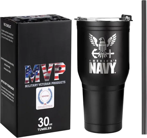 Miniatura 10 de Military Gift Shop Taza de Viaje de Acero Inoxidable con Aislamiento al Vacío de Doble Pared Negra del Ejército de EE.UU. de 30 oz - Regalos