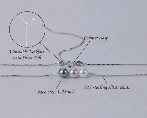 Miniatura 46 de Sereney Regalos de cumpleaños para niñas y mujeres, collar de perlas de plata esterlina como regalo de cumpleaños de 7, 9, 10, 11, 13, 15, 16, 18