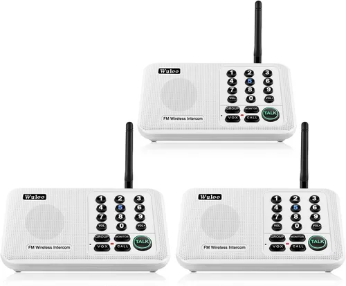 Miniatura 11 de Wuloo Intercomunicadores inalámbricos para el hogar de 1 milla (5280 pies) Rango 10 - Canal, sistema de intercomunicación inalámbrico para el hogar