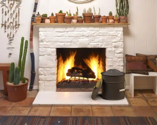 Miniatura 2 de Plow & Hearth Cubo de ceniza grande negro de 3 galones con tapa y mango de madera, metal de hierro galvanizado de calibre 28, doble fondo